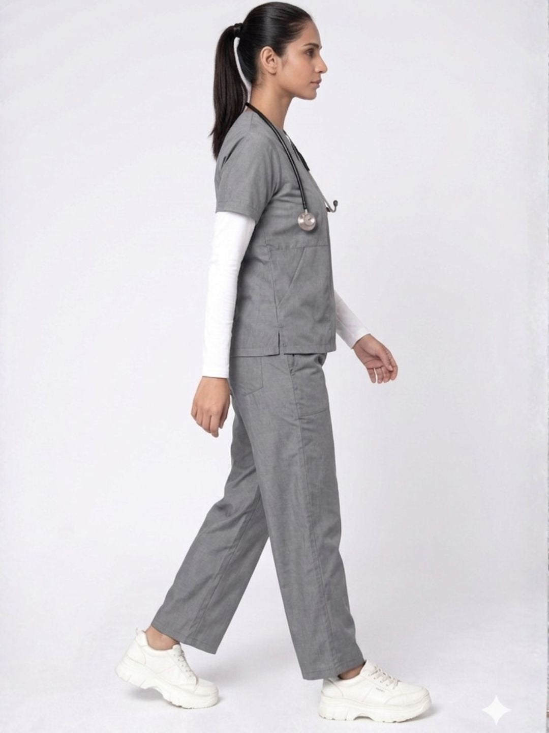 Women Grey Scrub Set