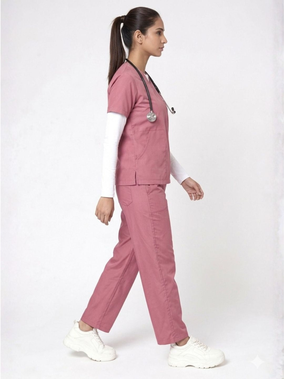 Women Pink Scrub Set