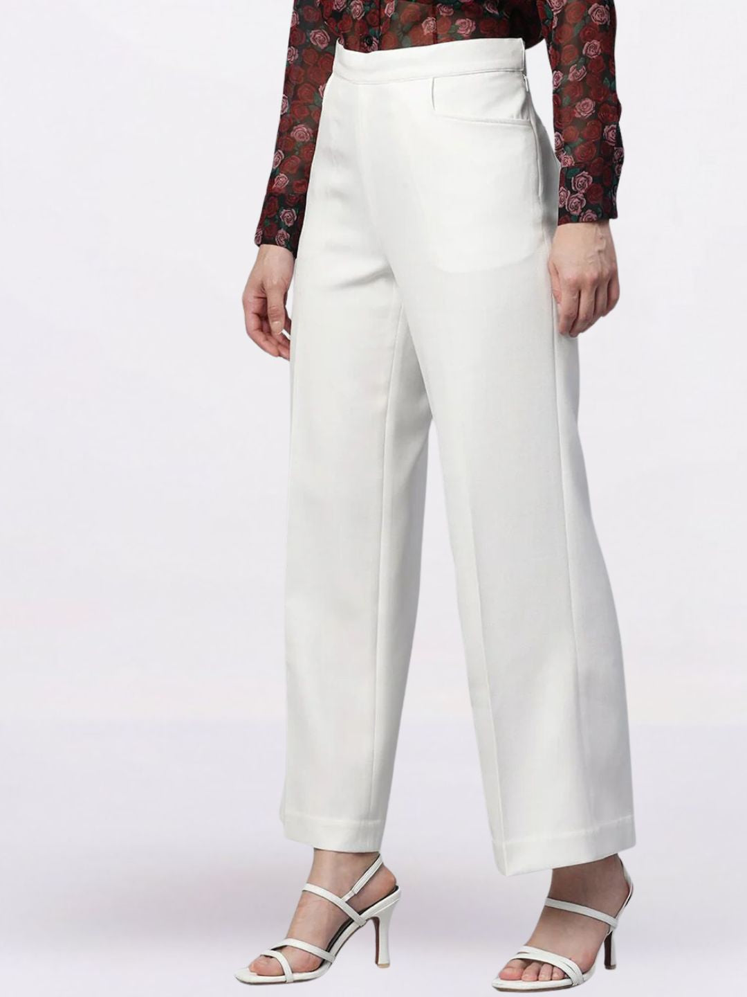 Women Classic Regular Fit Mid-Rise Parallel Trousers