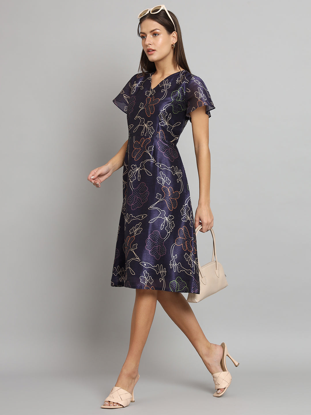 slim fit dress slacks Women's Shiny Metallic A-Line Mini Dress main image 0