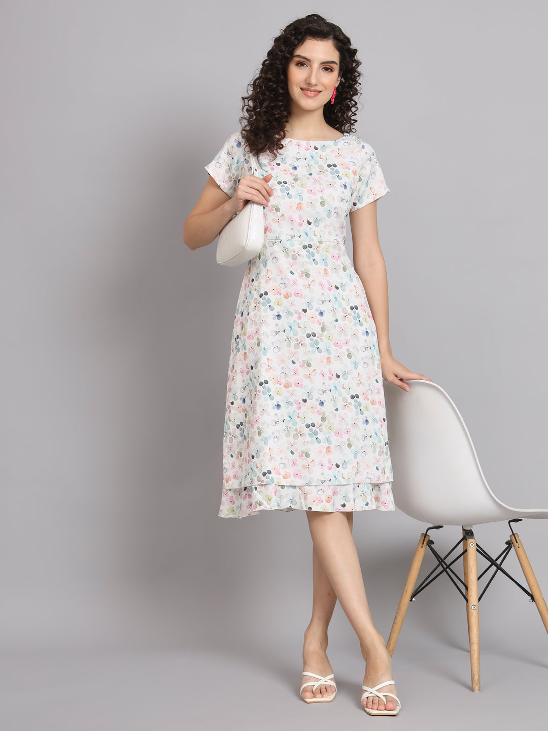 Alina Frill Dress White