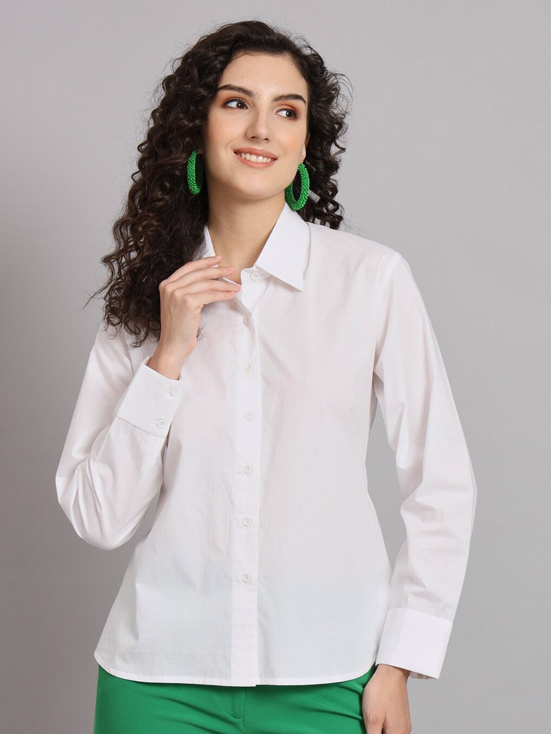 Comfort Fit Cotton Shirt - White