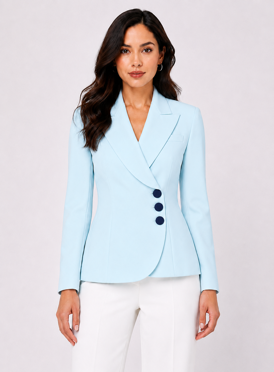 Women Blue Tailored Top