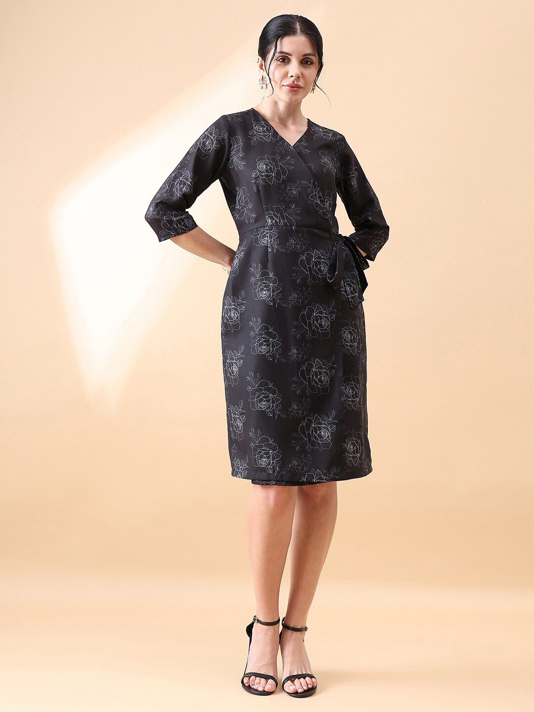 Women Black Wrap Dress