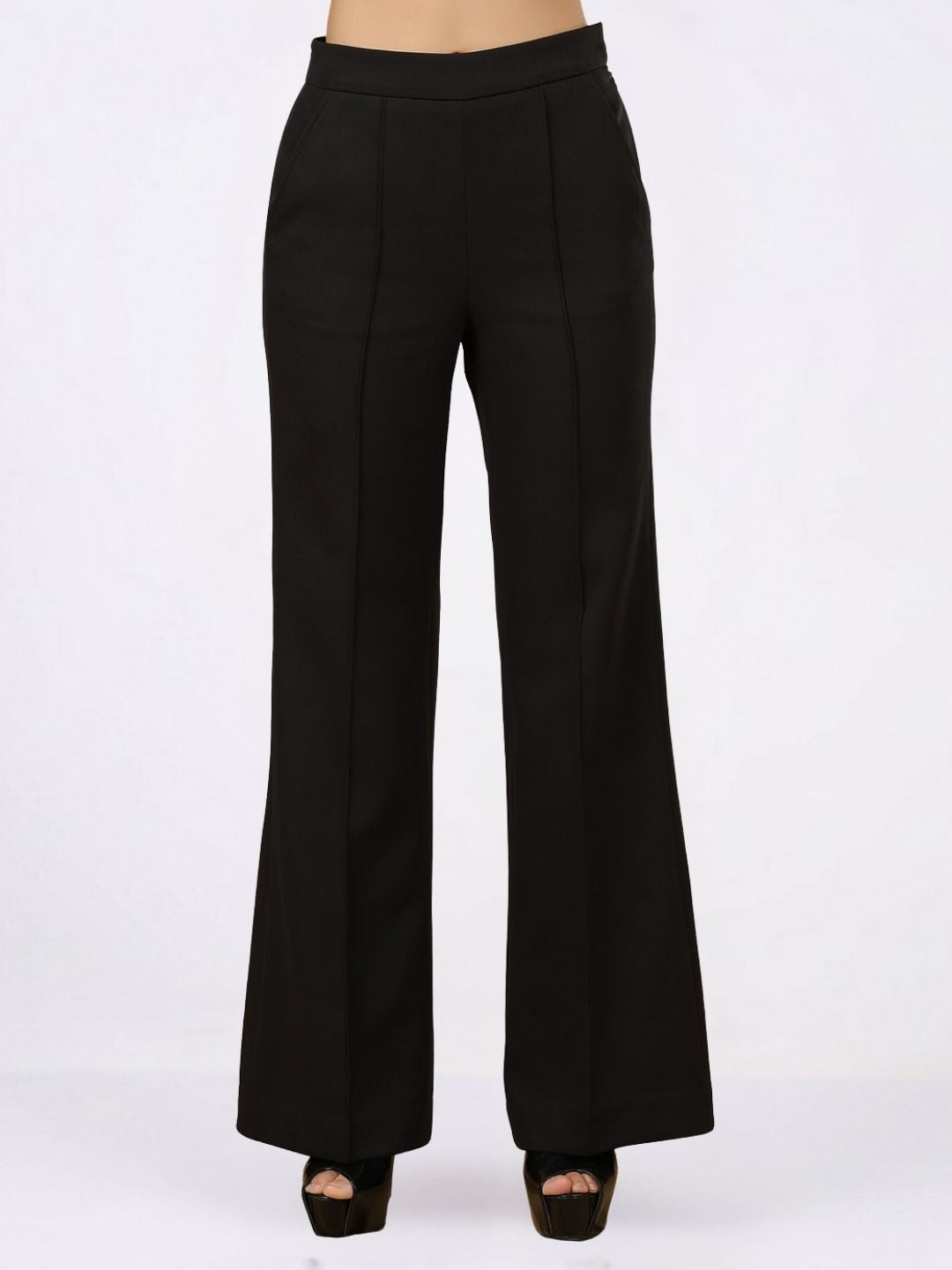 Women Black Solid Top With Trouser
