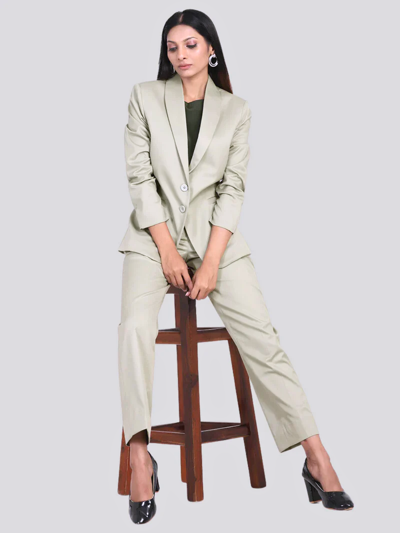 Sophisticated Company Sage Green Straight Leg Trouser Pants