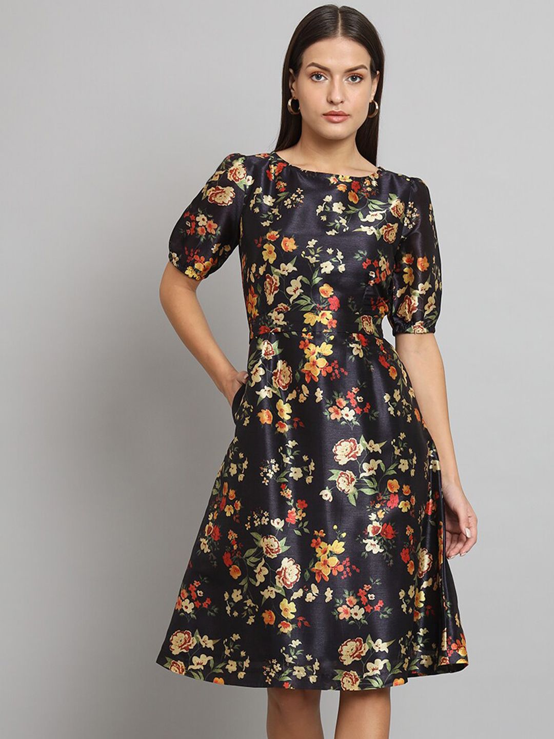 Women Floral Printed Fit & Flare Dress