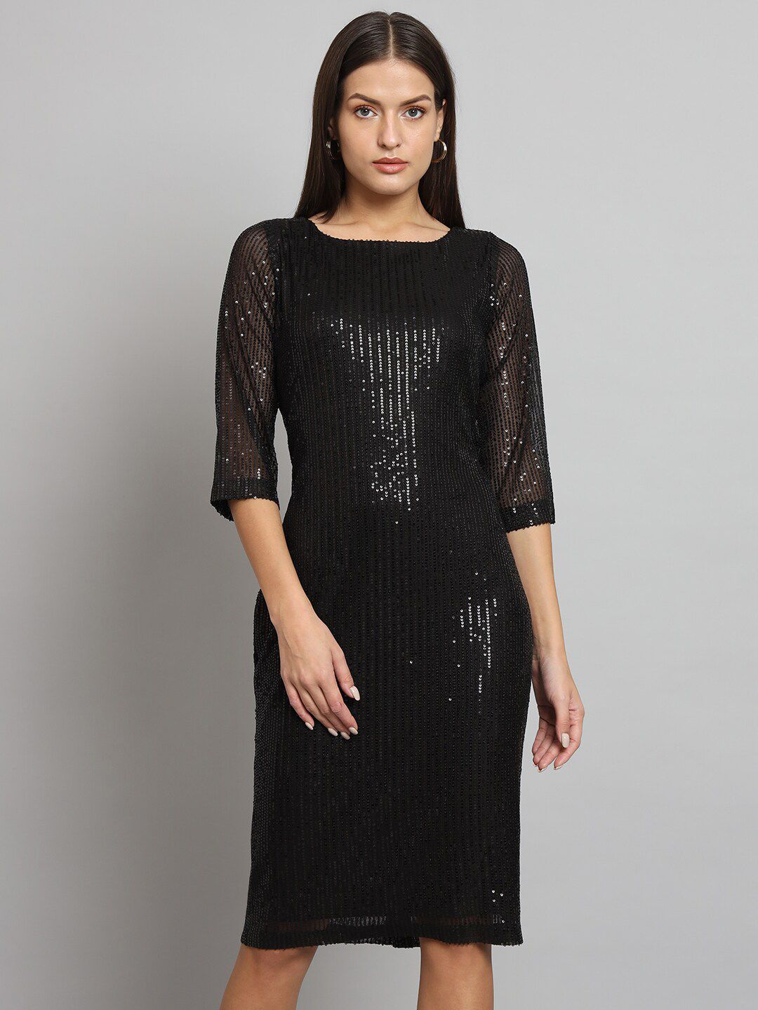 Women Embellished Sequinned Sheath Dress