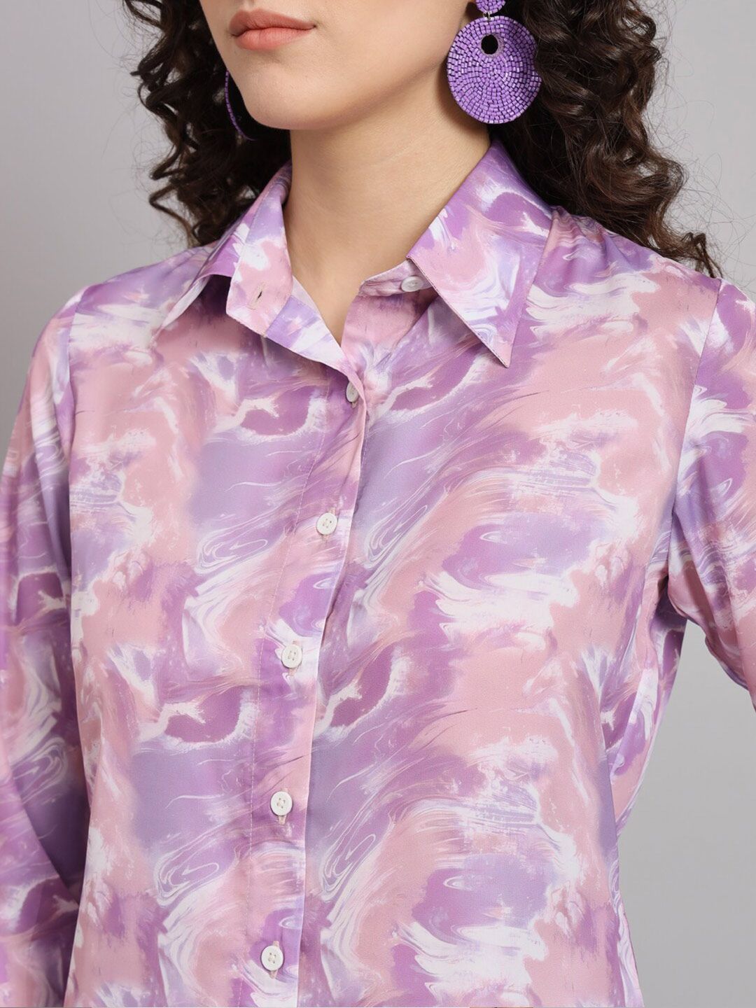 Marble Printed Shirt - Lavender