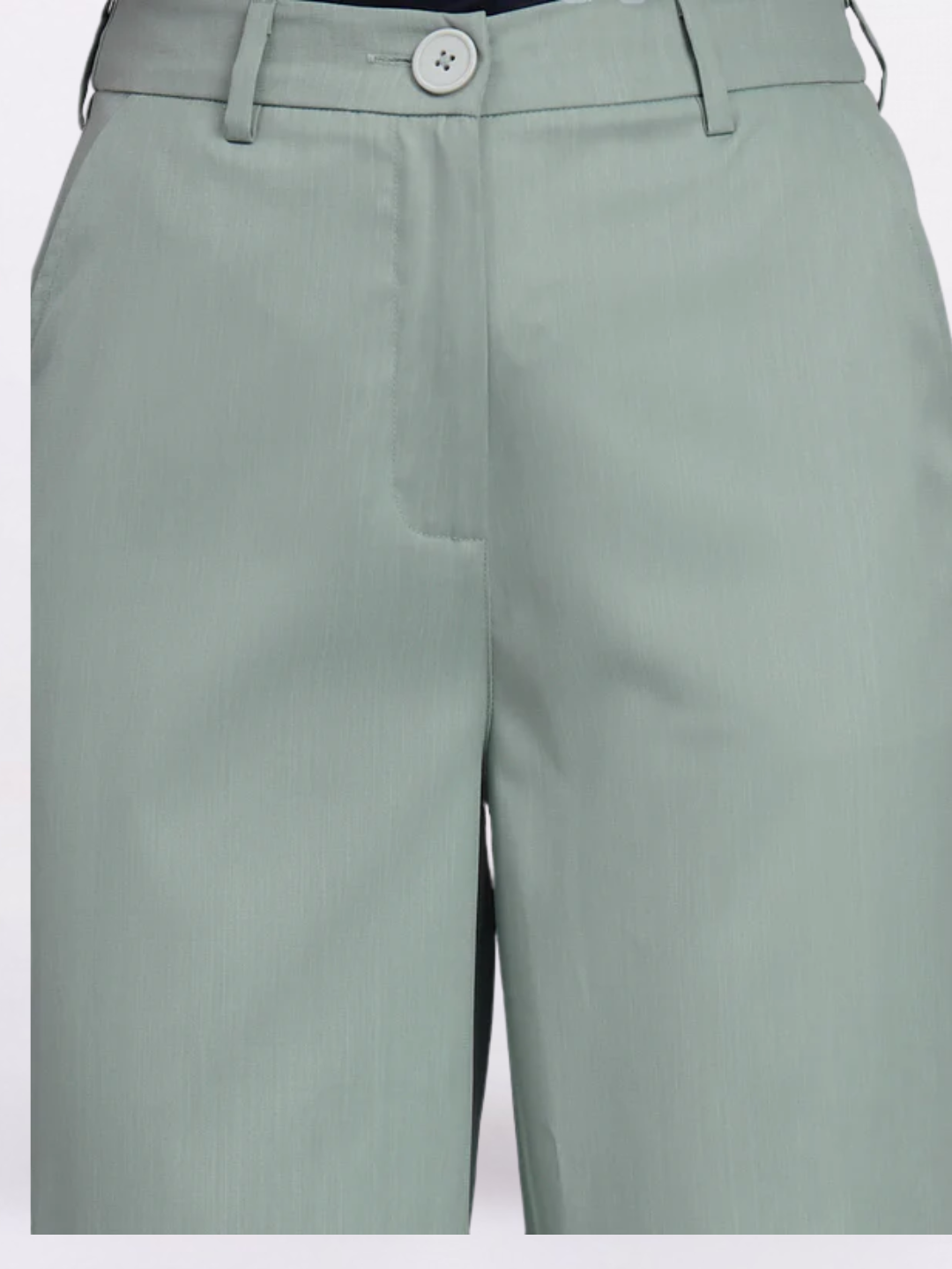 Women Sage Green Stretch Mid-Rise Trousers