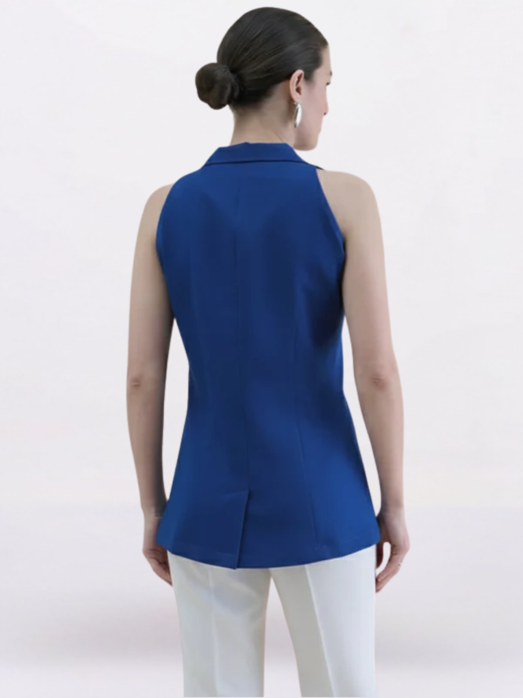 Women Ink Blue Halter Neck Top