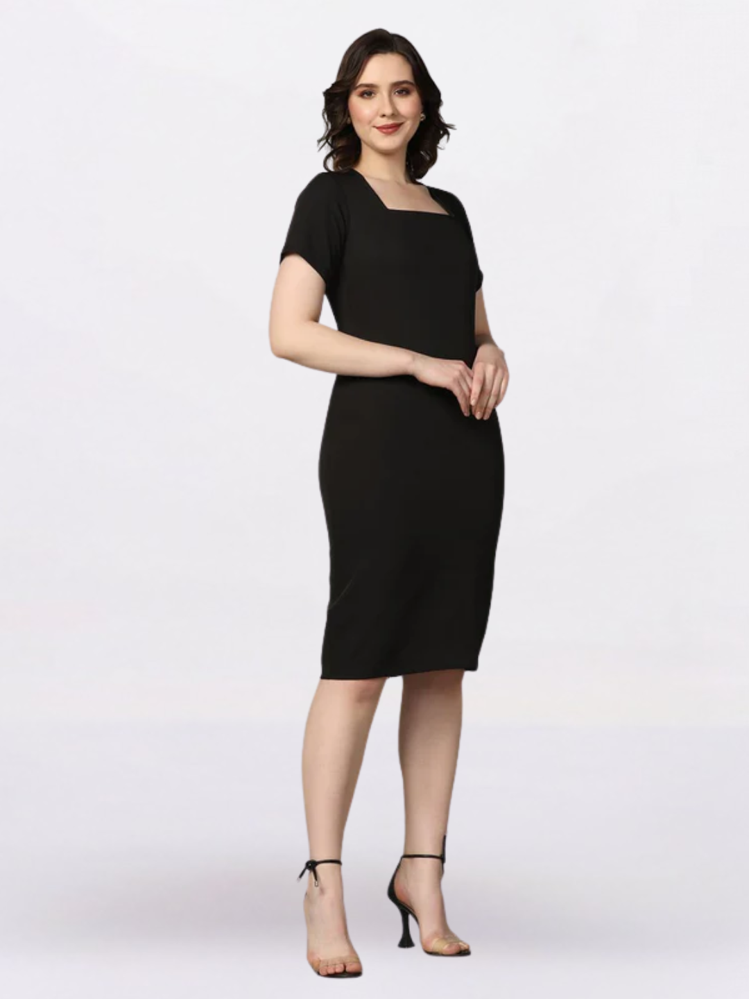 Women Black Stretch Pencil Dress