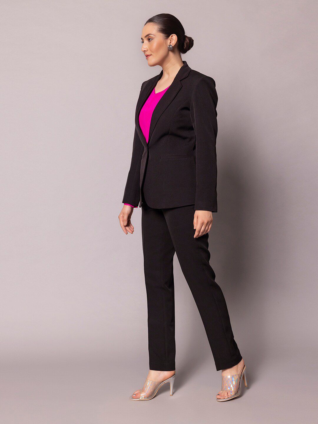 Women Notched Lapel Single-Breasted 2-Pieces Suits