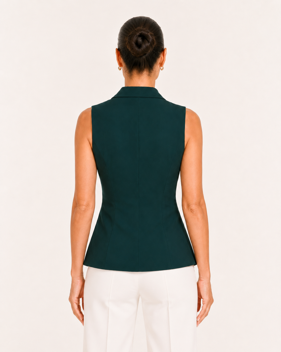 Women Bottle Green Sleeveless Top
