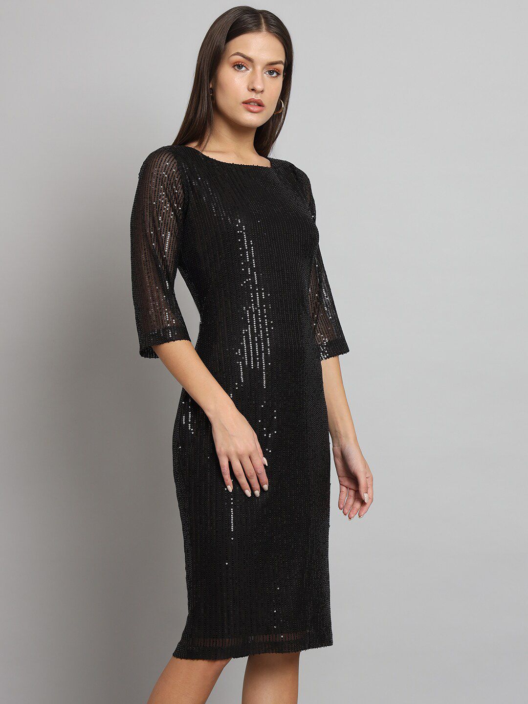 Women Embellished Sequinned Sheath Dress