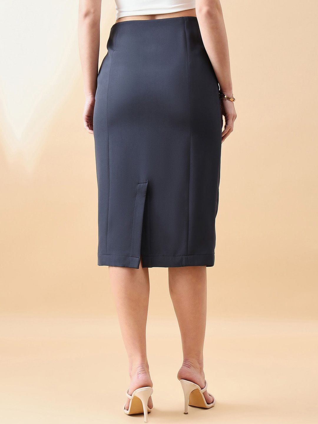 Women Stretch Midi Pencil Skirt