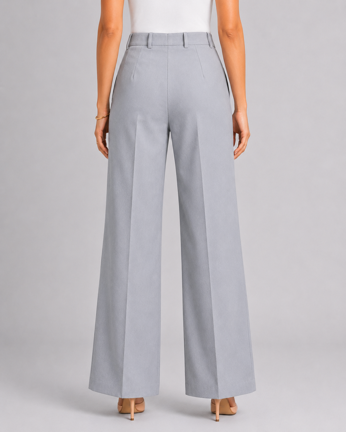 Women Grey Mid-Rise Relaxed Straight Fit Trousers