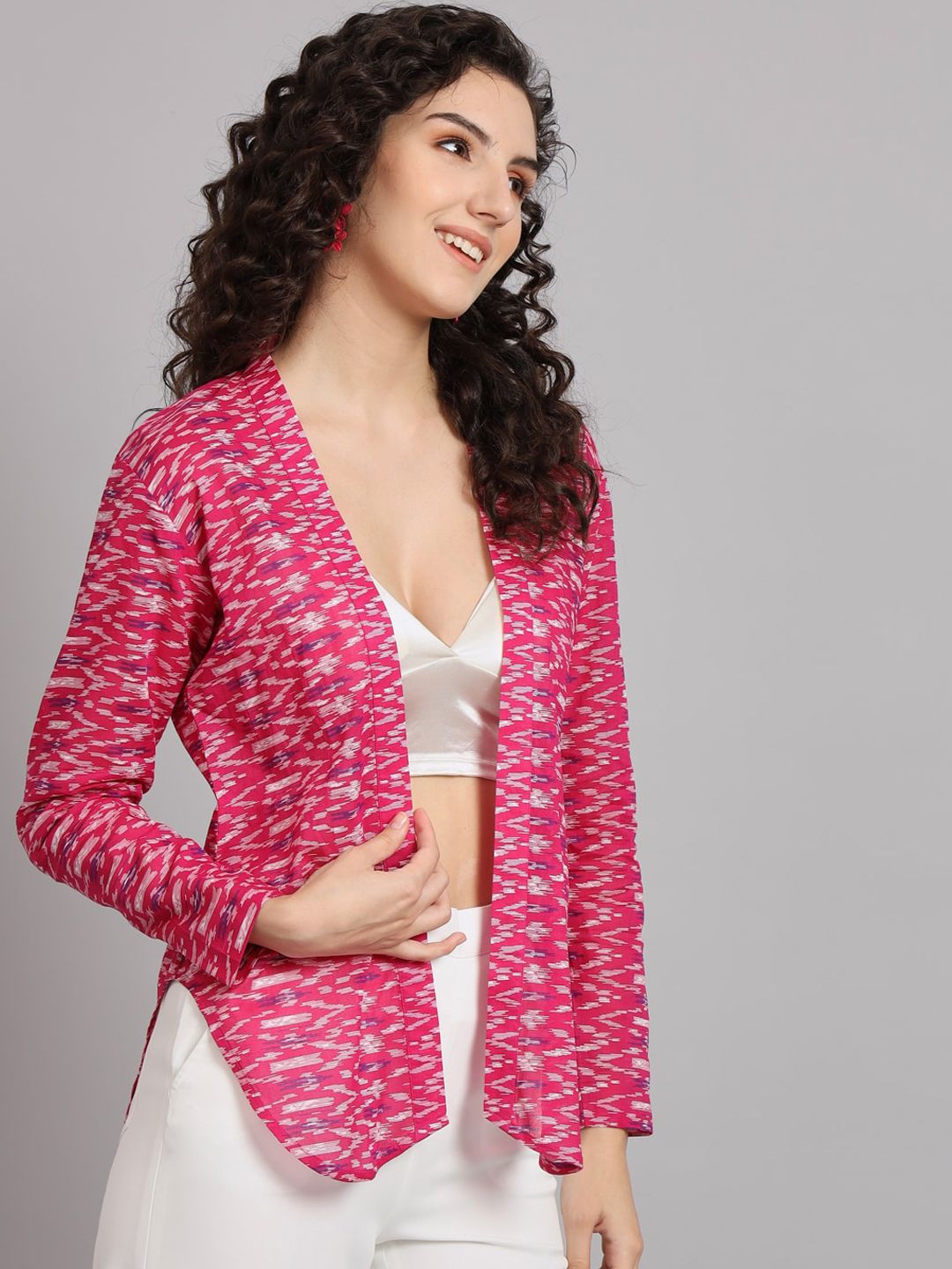 Women Printed Open Front Shrug