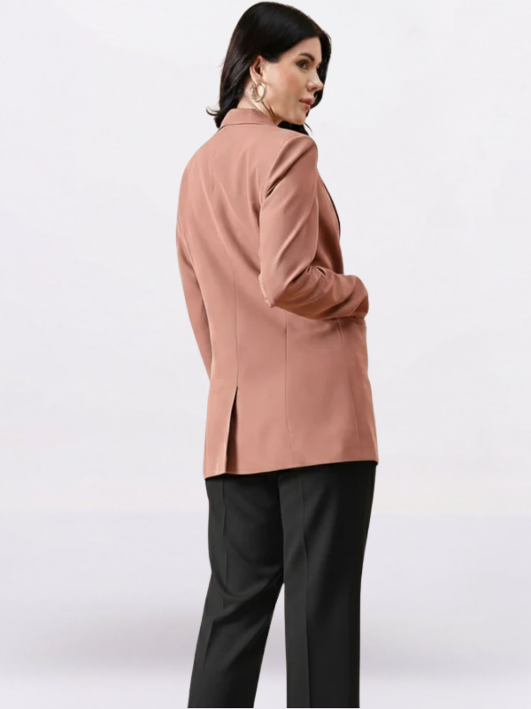 Women Peach Single-Breasted Blazer