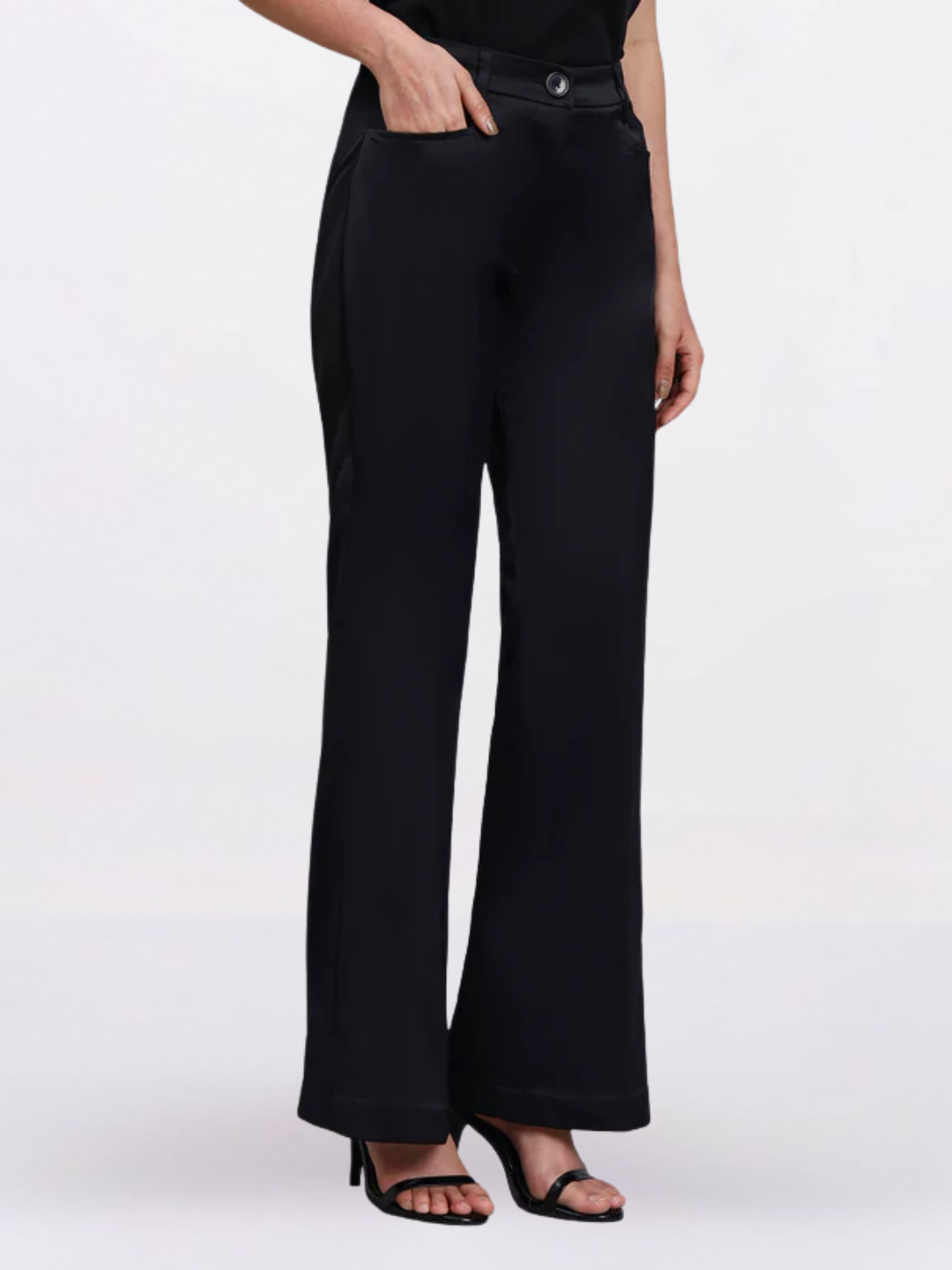 Women Silver Satin Single Breasted Formal Pantsuit