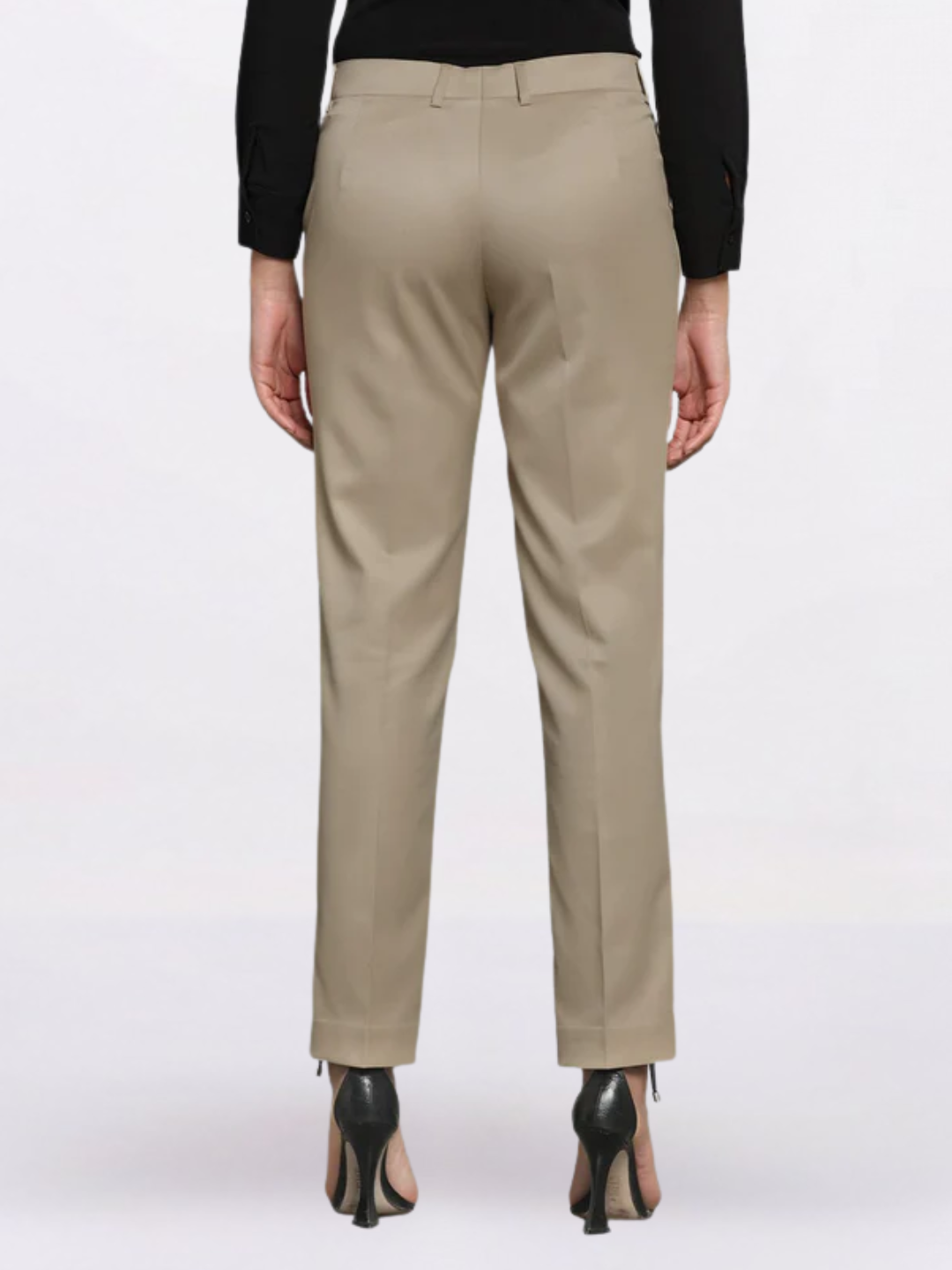Women Beige Mid-Rise Chinos Trousers