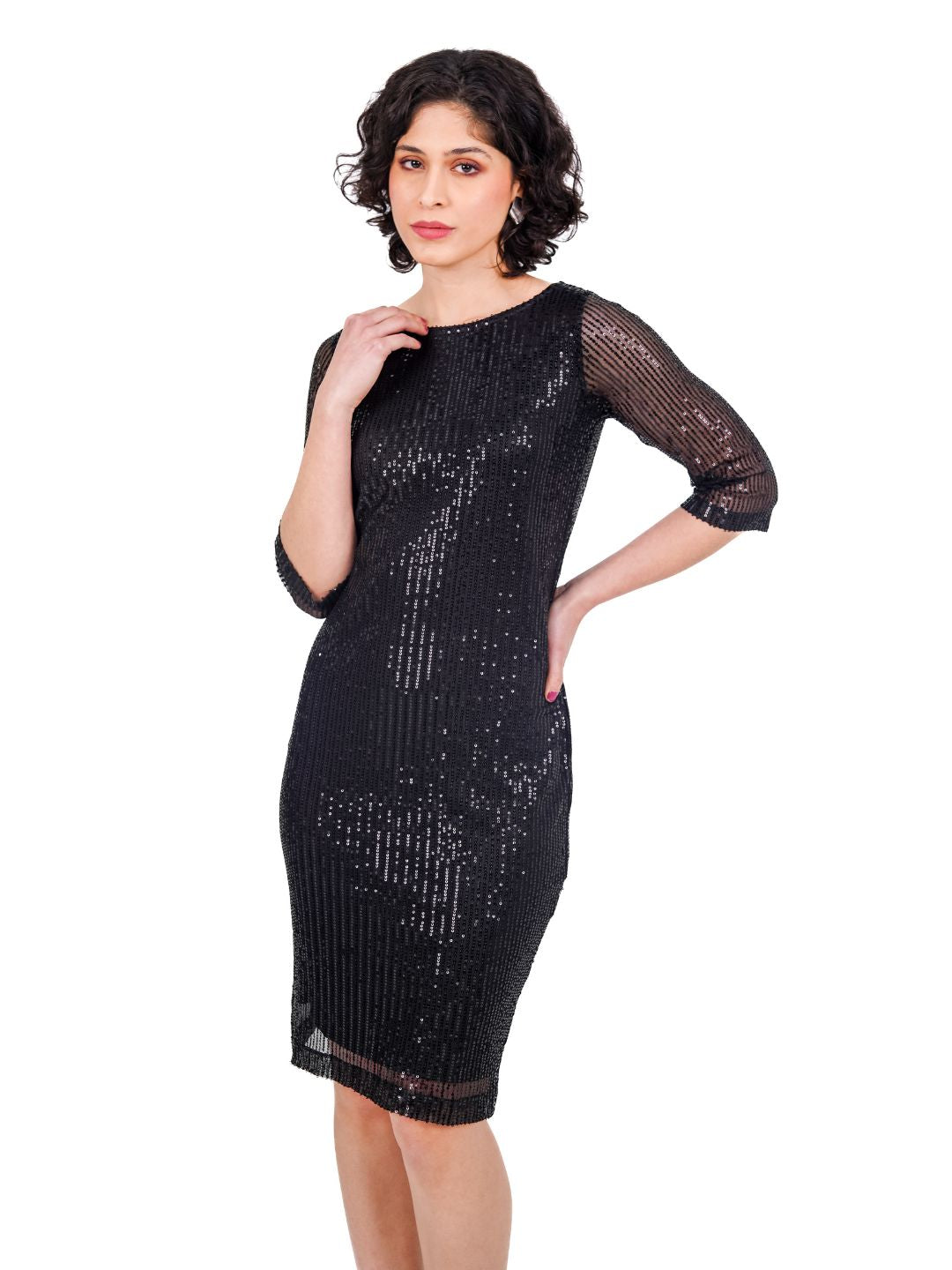 Women Embellished Sequinned Sheath Dress
