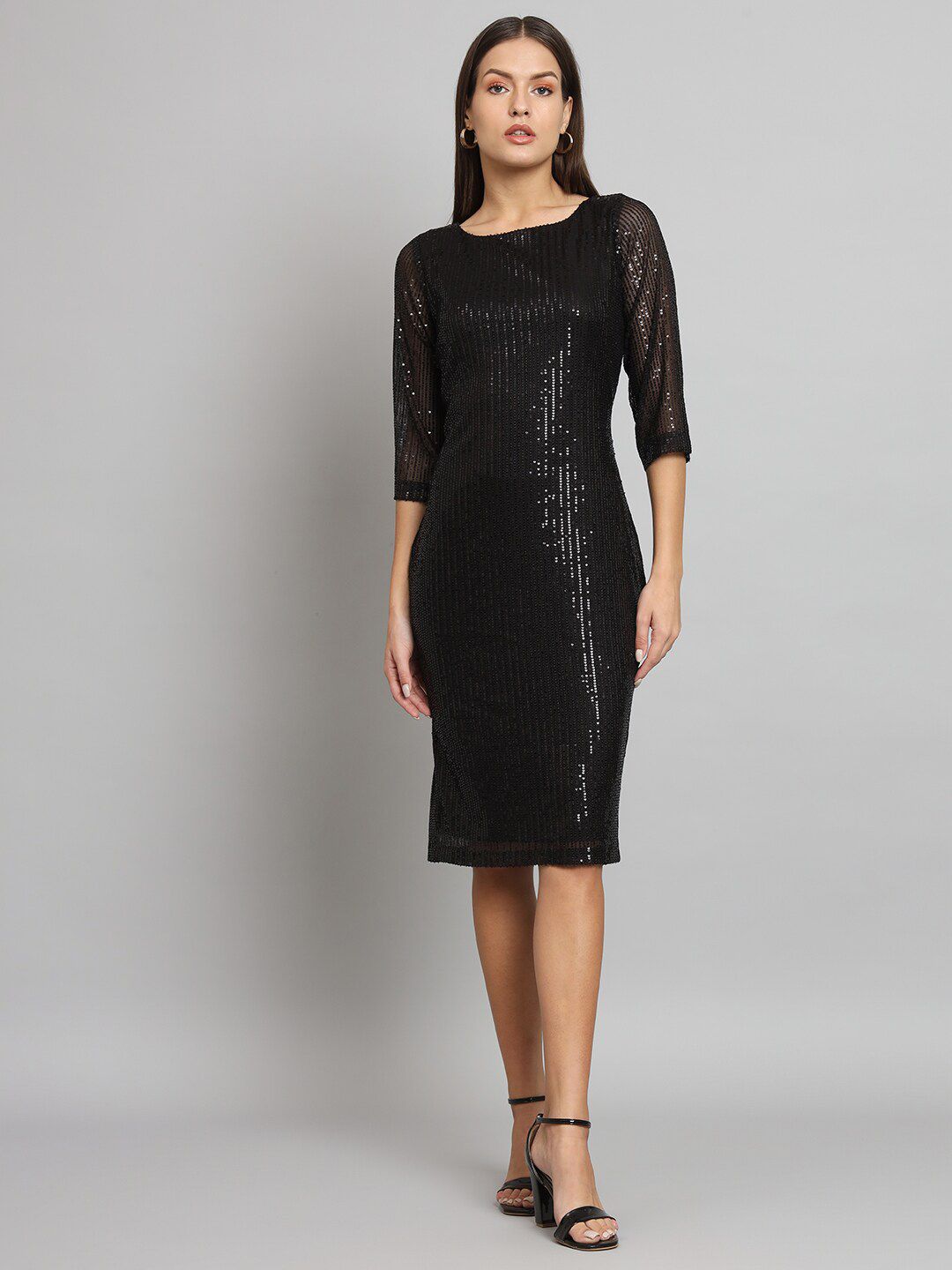 Women Embellished Sequinned Sheath Dress