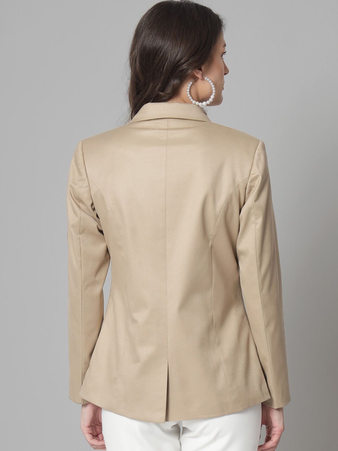Women Notched Lapel Single-Breasted Blazer