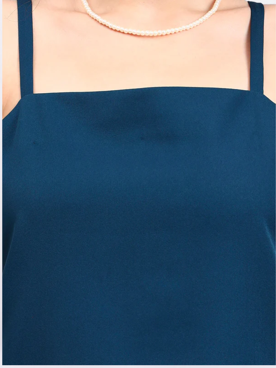 Women Teal Green Square-Neck Camisole-Style It Solo or Under a Blazer