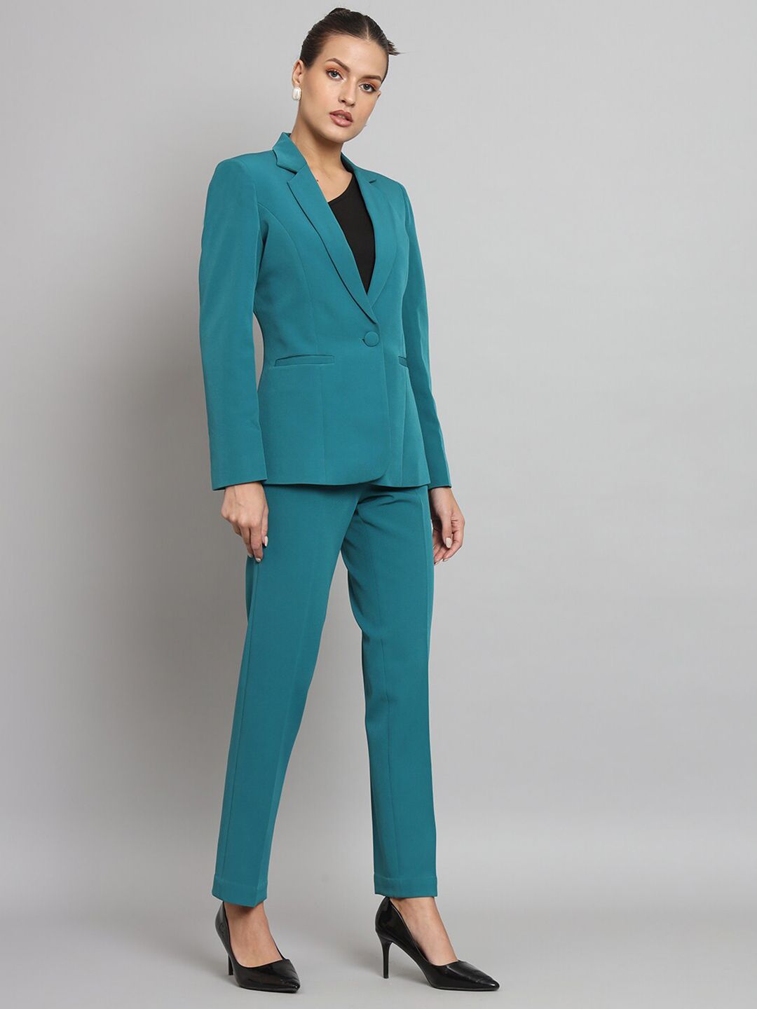 Women 2 Piece Single-Breasted Blazer with Trousers