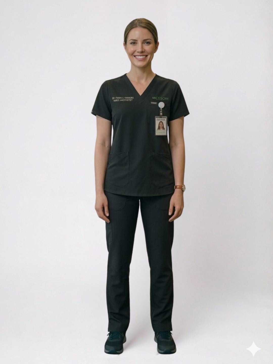 Women Black Scrub Set