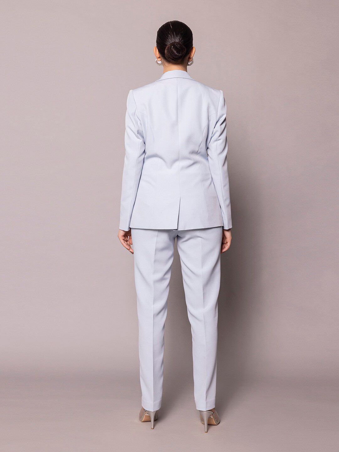 Women Notch Collar Stretchable Pant Suit