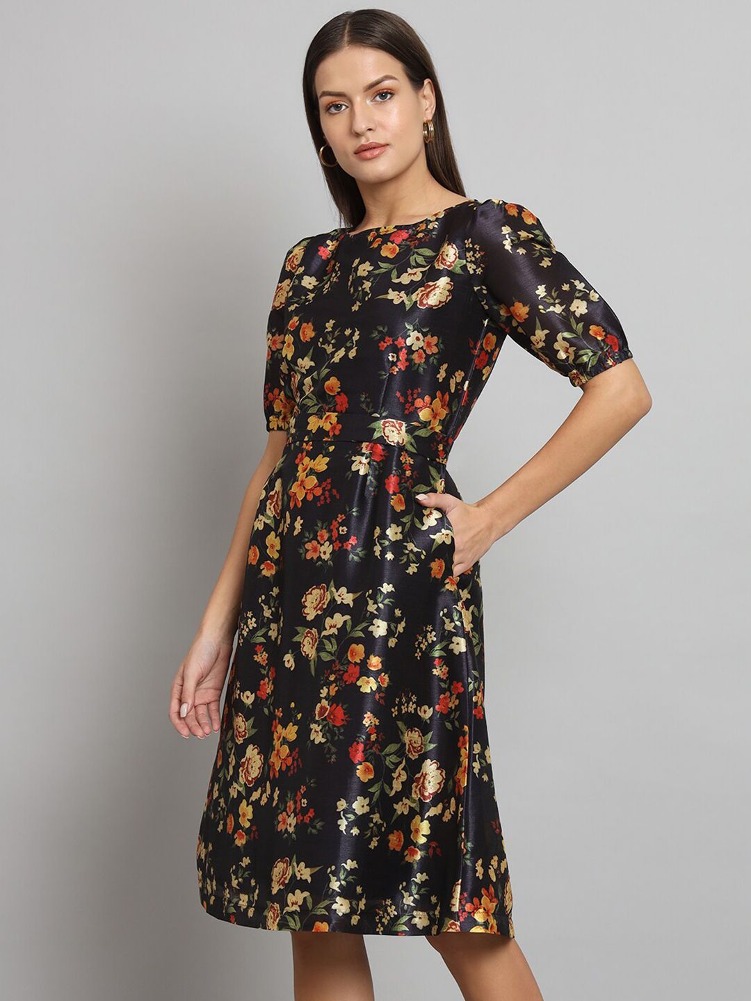 Women Floral Printed Fit & Flare Dress