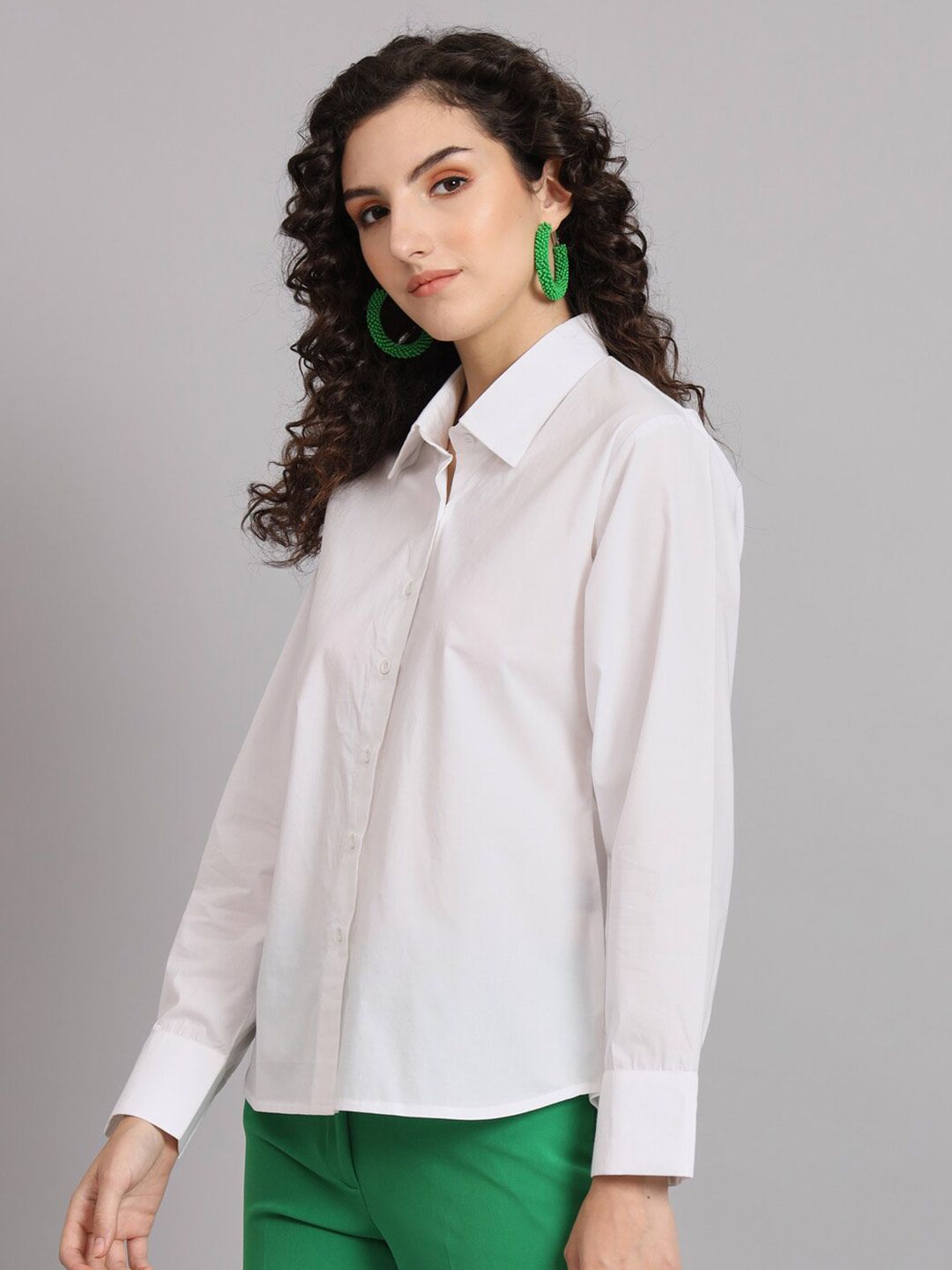 Comfort Fit Cotton Shirt - White