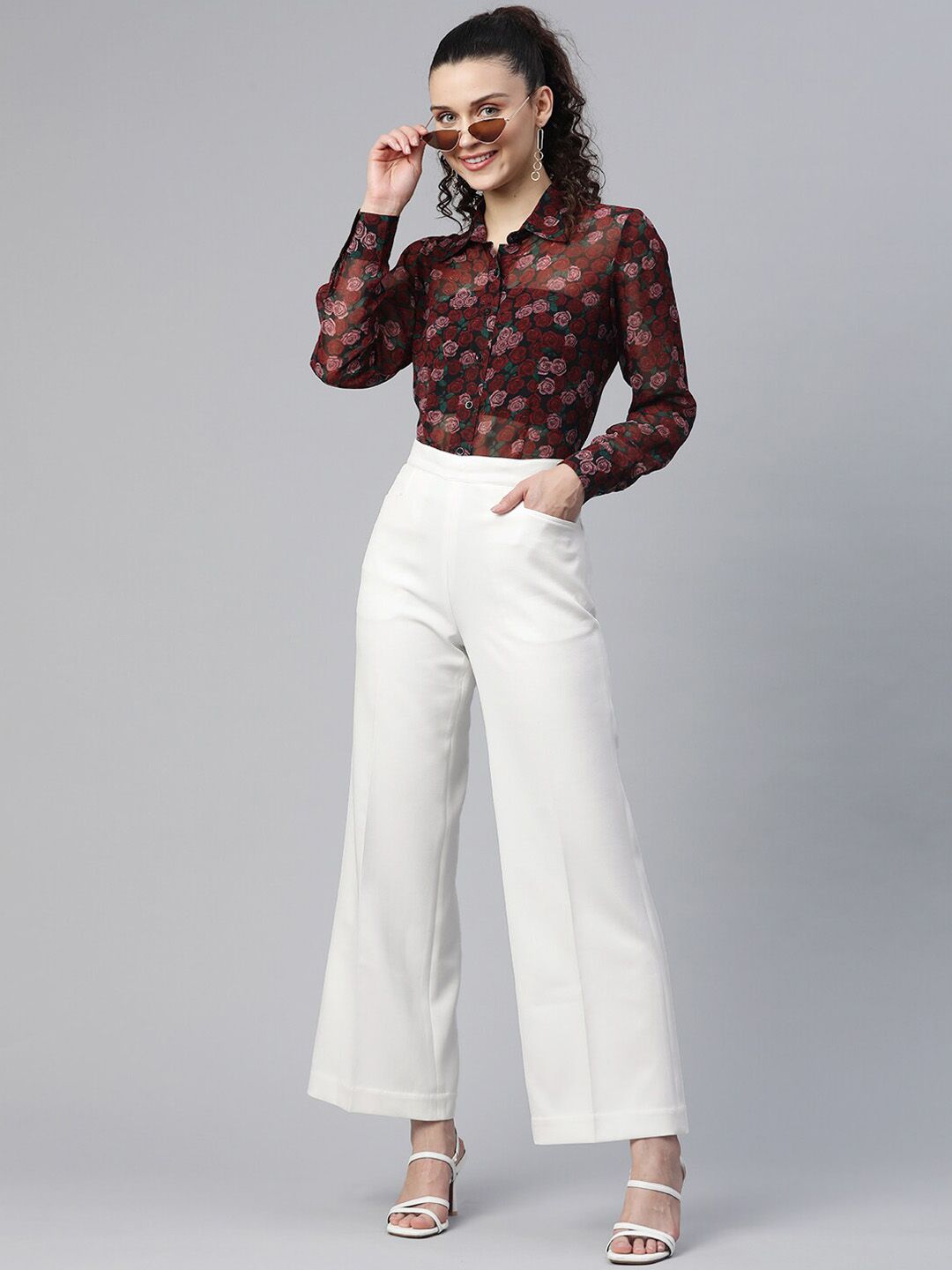 Women Classic Regular Fit Mid-Rise Parallel Trousers