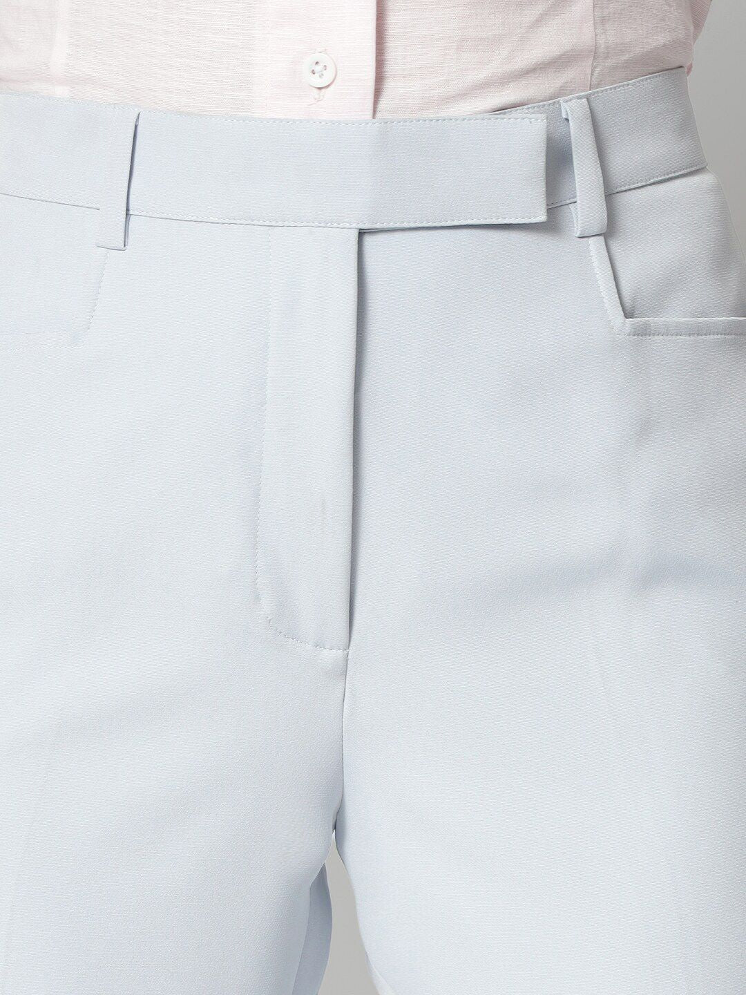Women Mid-Rise Tailored Fit Easy Wash Formal Trousers