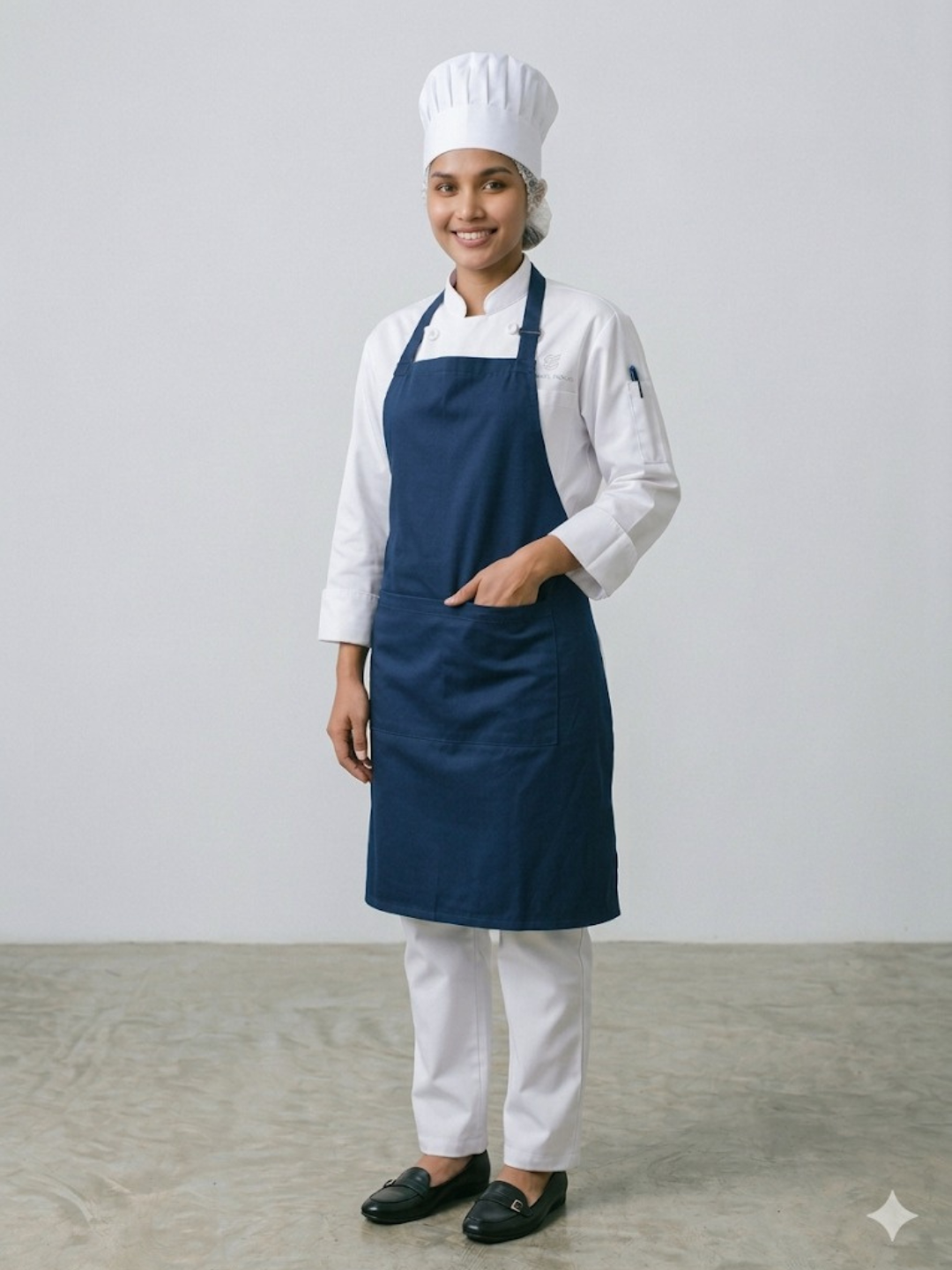 Women Navy Blue Chef Apron