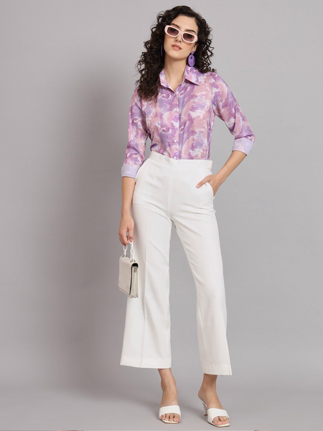 Marble Printed Shirt - Lavender