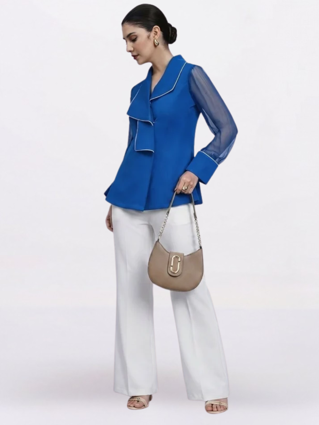 Women Ink Blue Structured Top