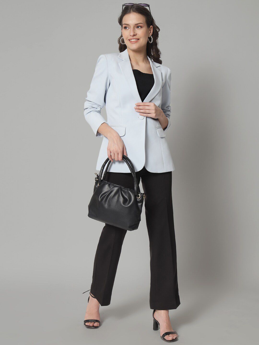 Women Notched Lapel Single Breasted Blazers