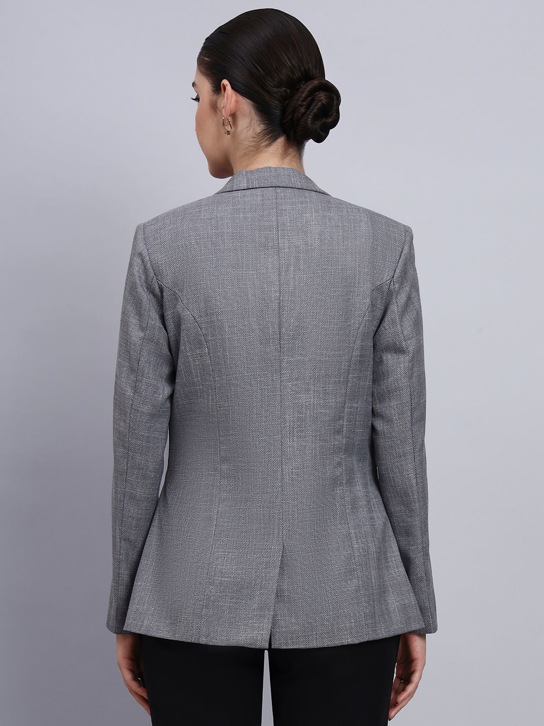 Tailored Grey Blazer with oxidized button