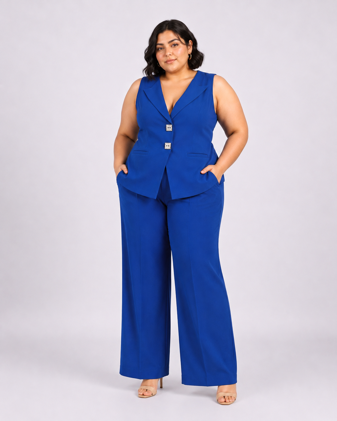 Women Ink Blue Halter Neck Co-Ord set