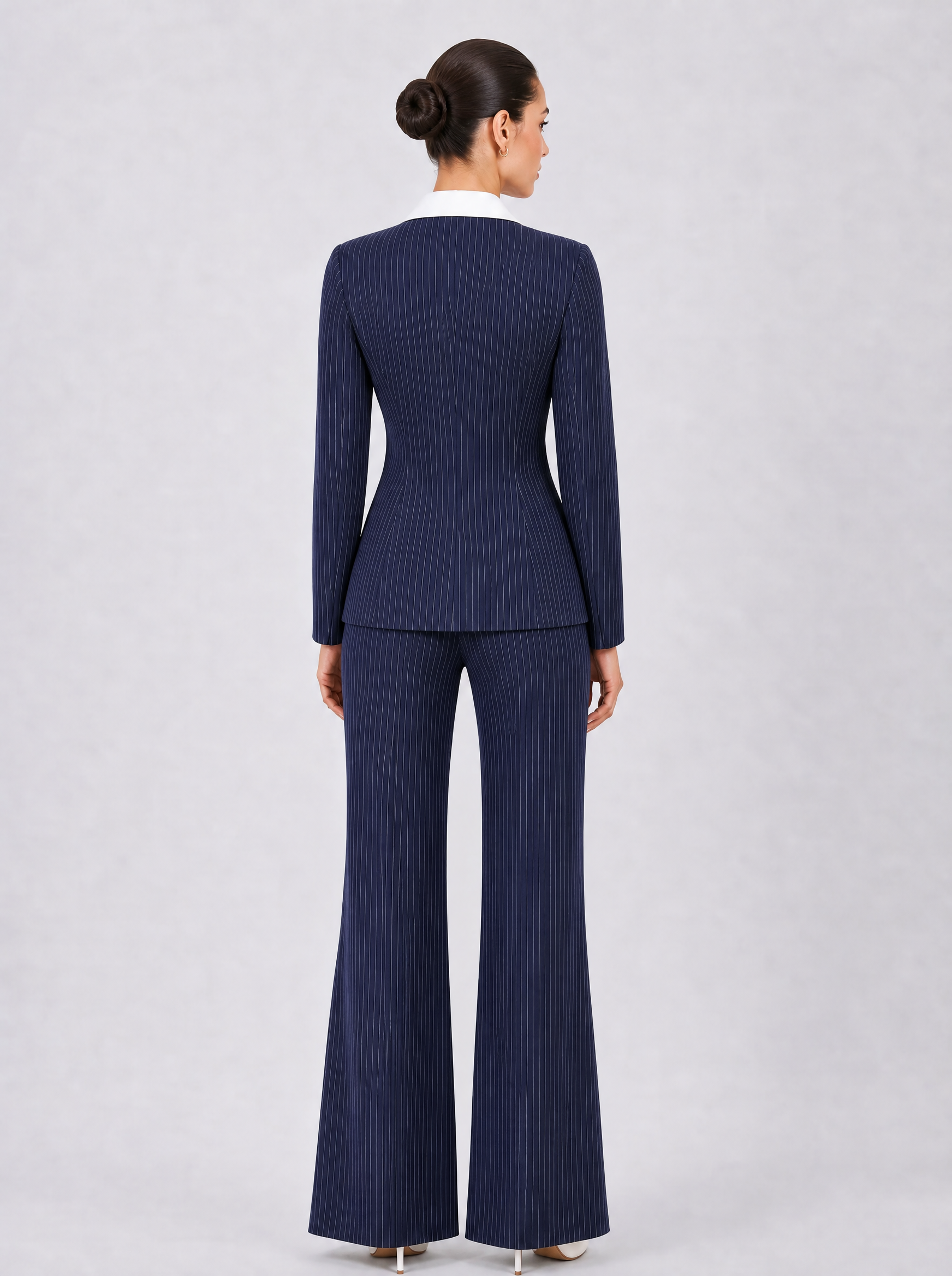 Women Navy Blue Blazer Style Co-Ord Set