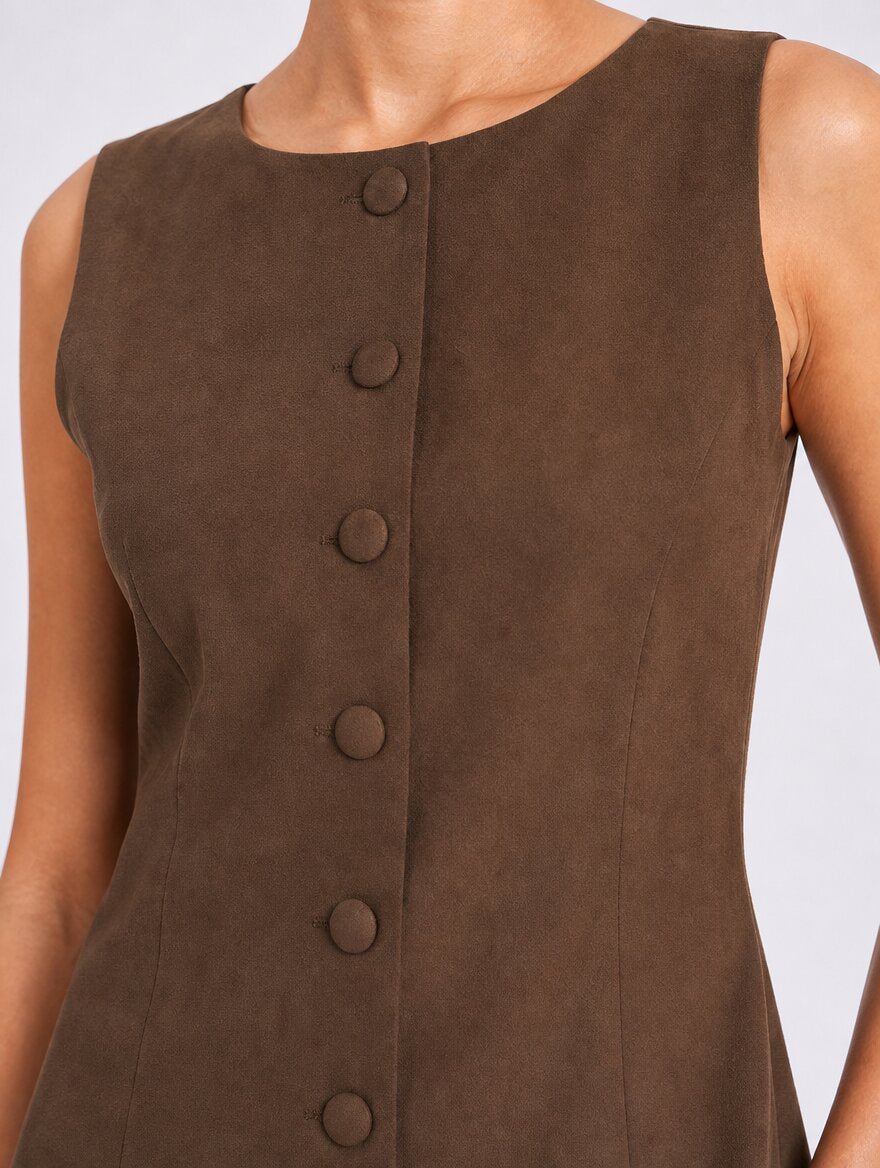 Women Brown Boat Neck Co-Ord Set