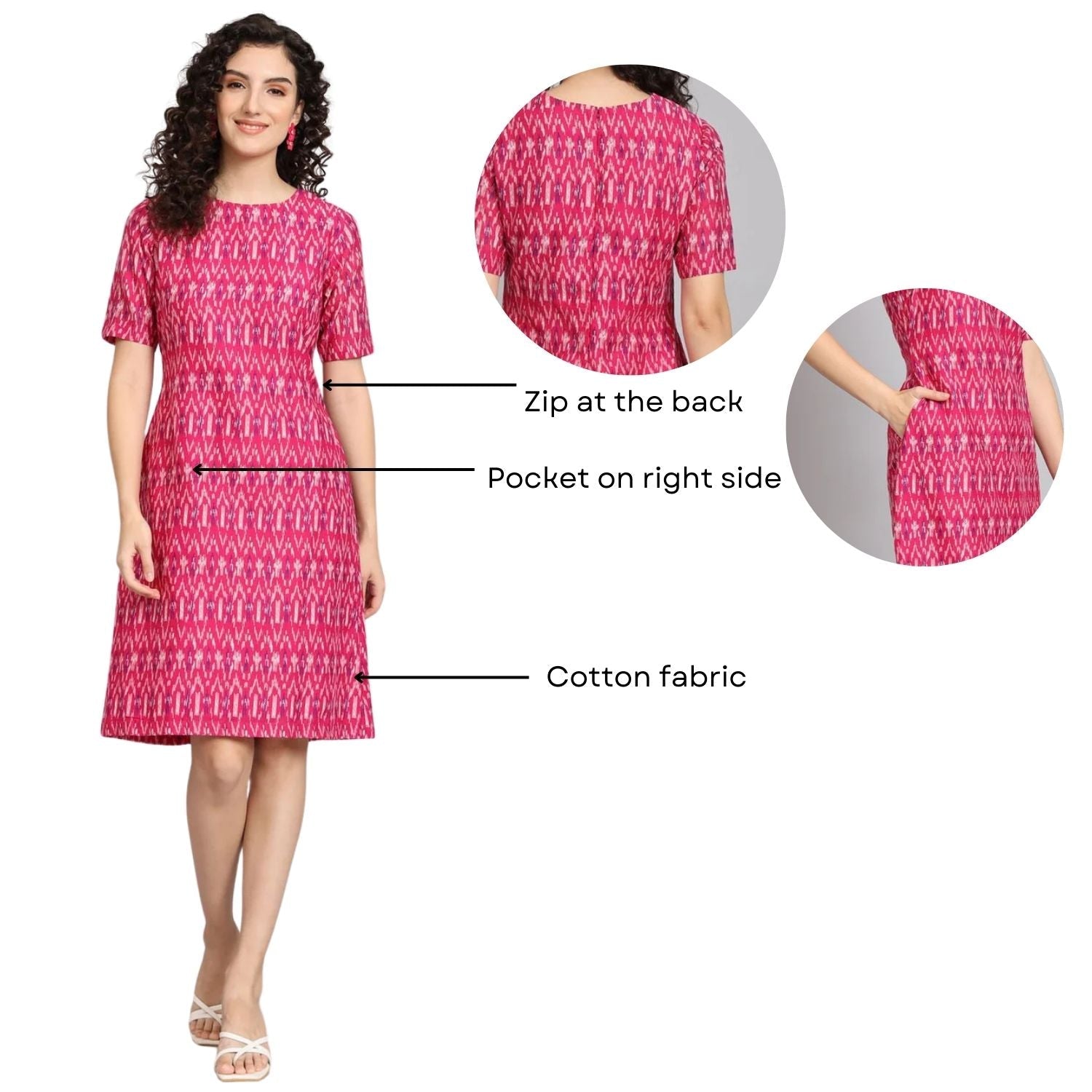Women Cotton Printed A-Line Dress