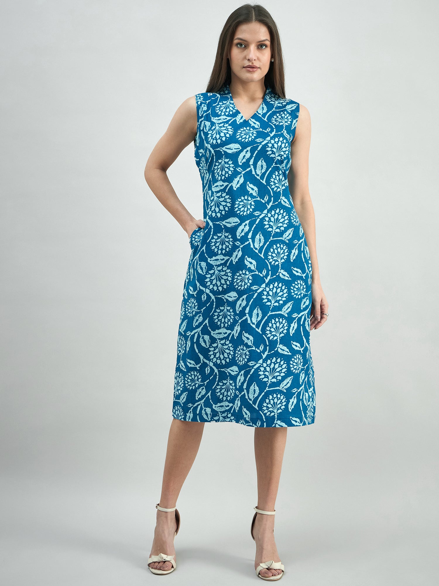 Women Ethnic Motifs Printed Cotton A-Line Dress