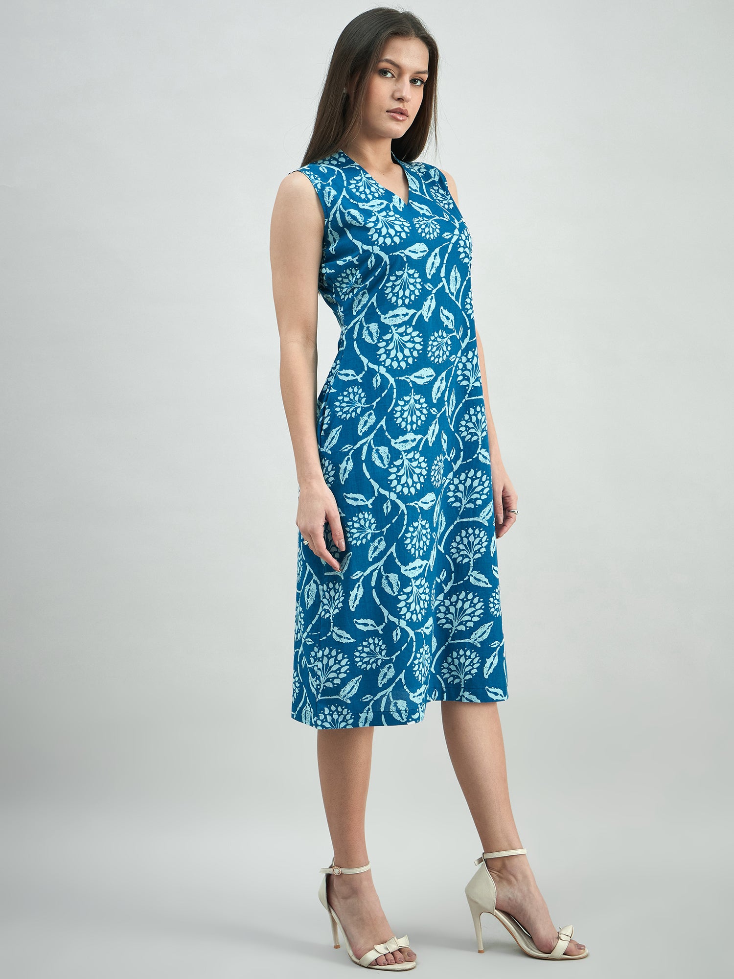 Women Ethnic Motifs Printed Cotton A-Line Dress
