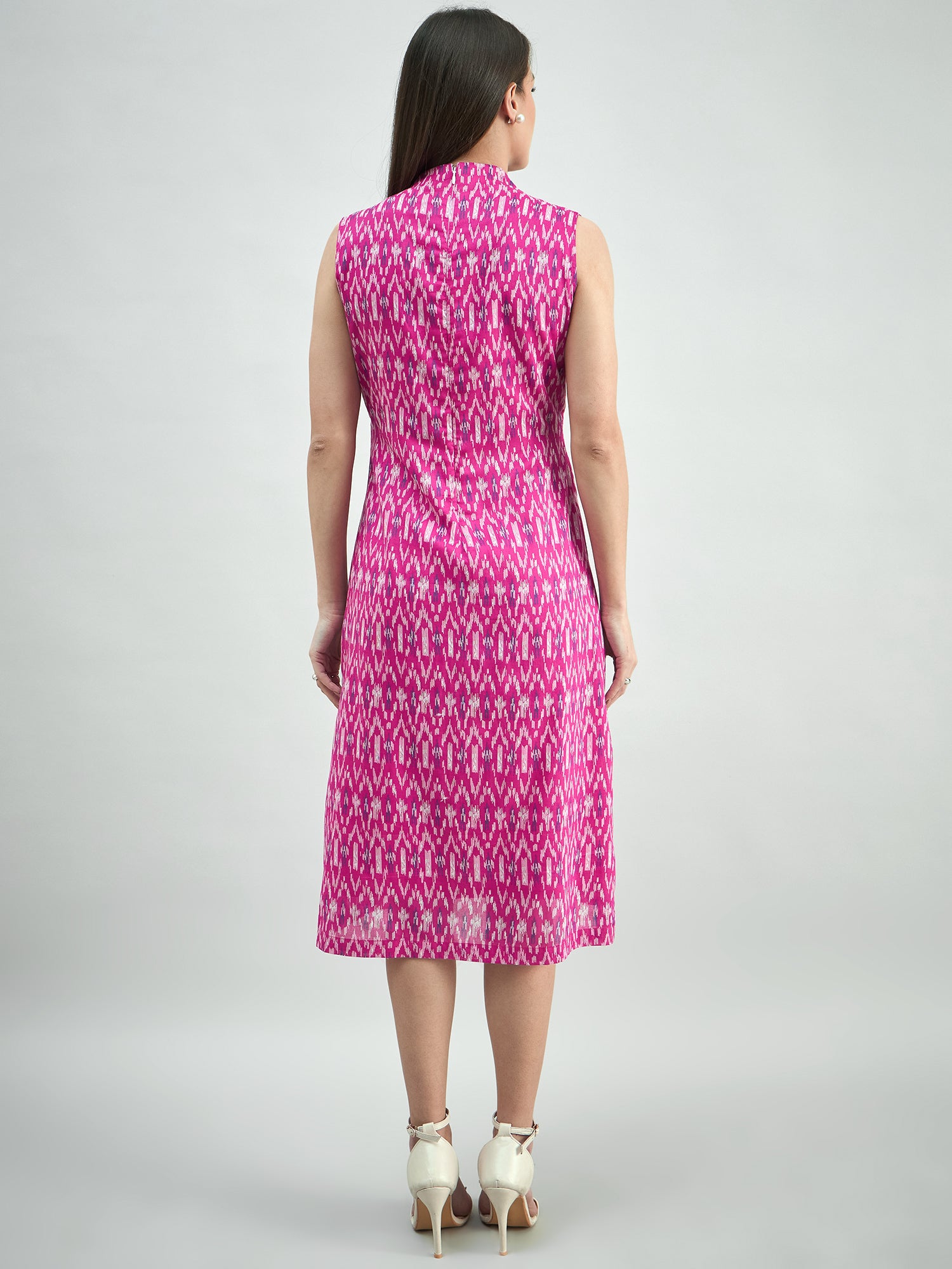 Women Ikat Print Relaxed Fit A-Line Dress