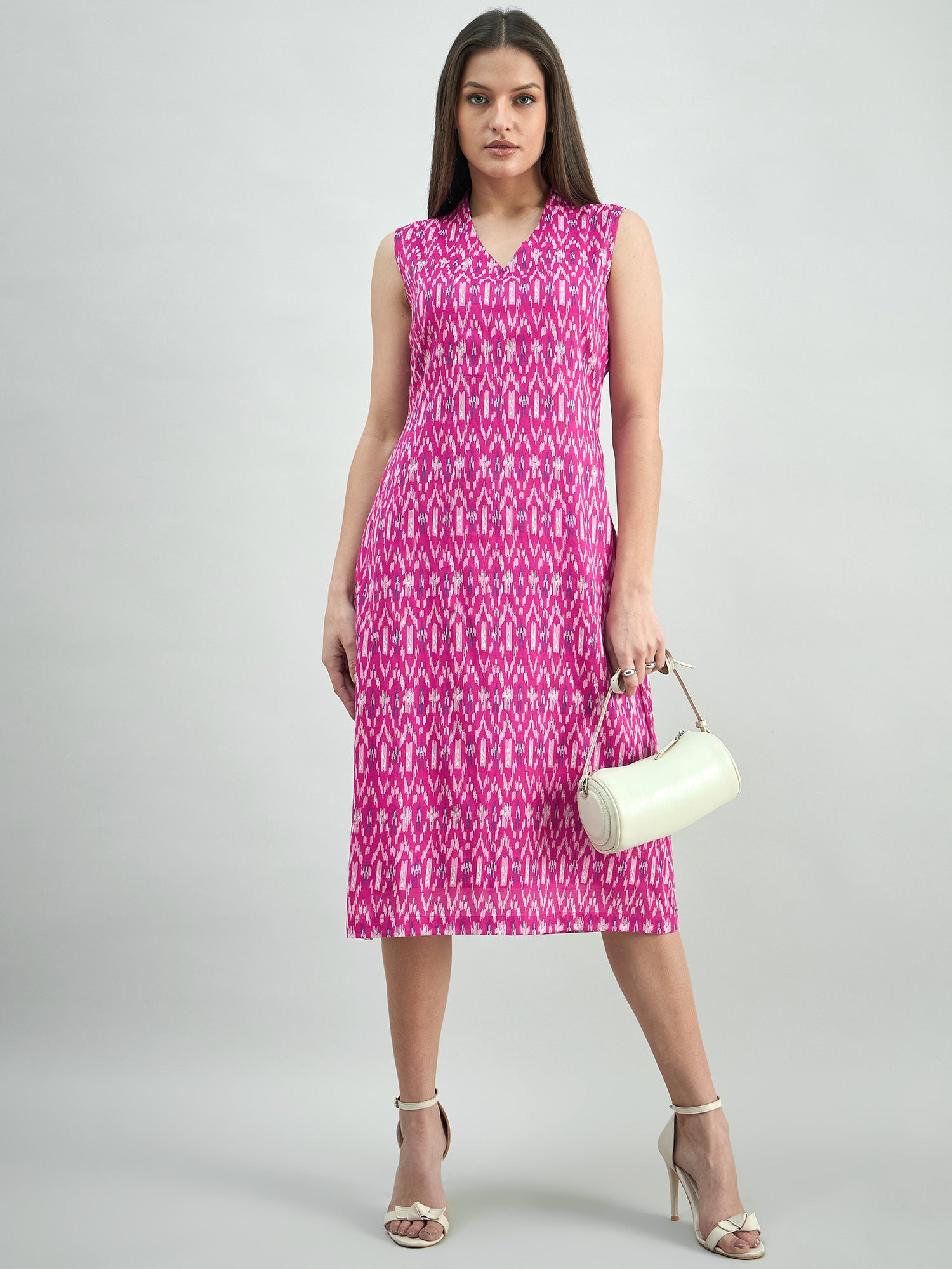 Women Ikat Print Relaxed Fit A-Line Dress