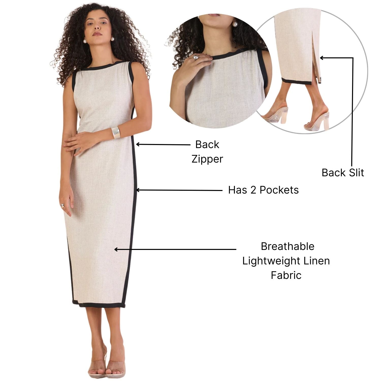 Women Boat Neck Sleeveless Maxi Dress